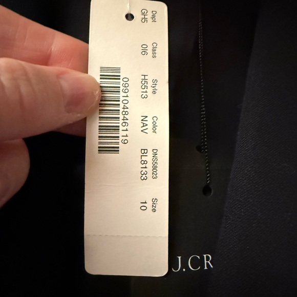 J. Crew Stretch Cotton Navy Blazer Size 10 - Picture 4 of 4